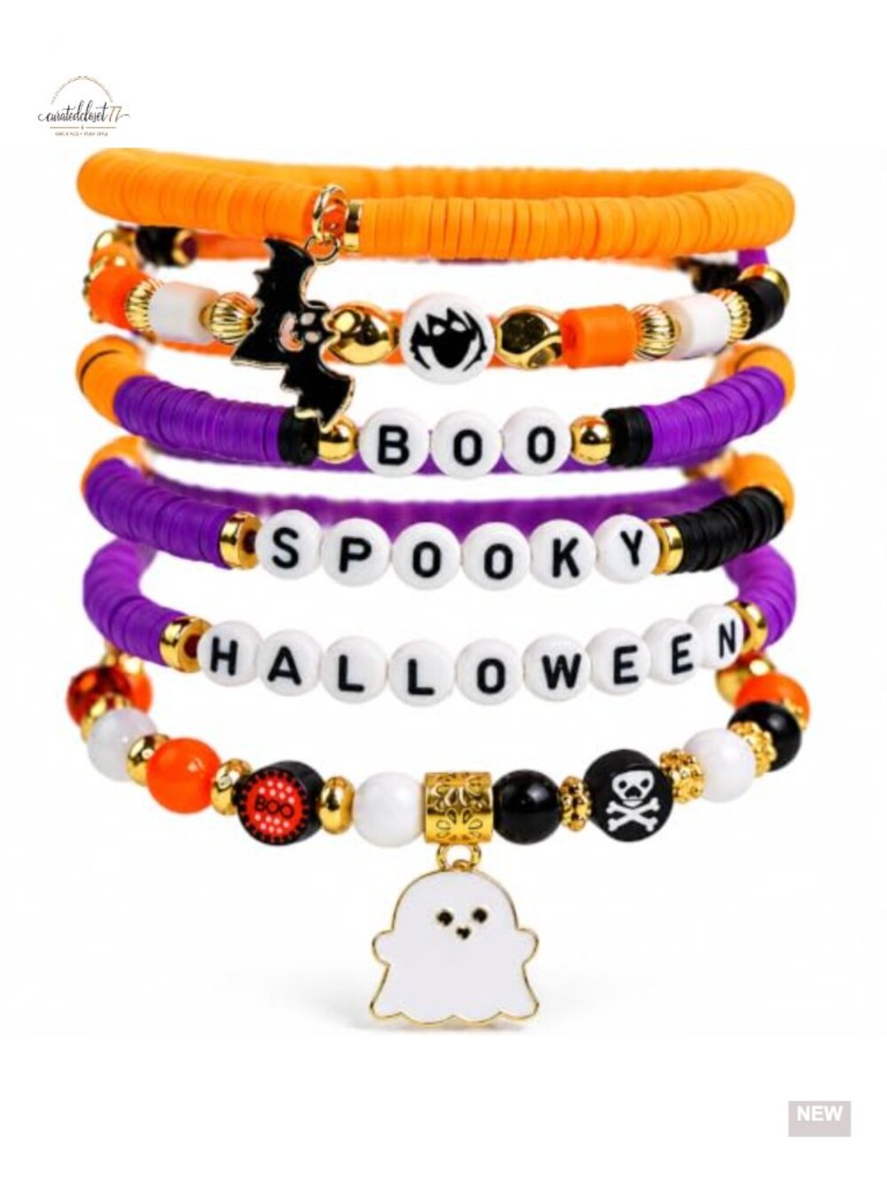 6 Pack Halloween Bracelets Polymer Clay Party Favors Adult